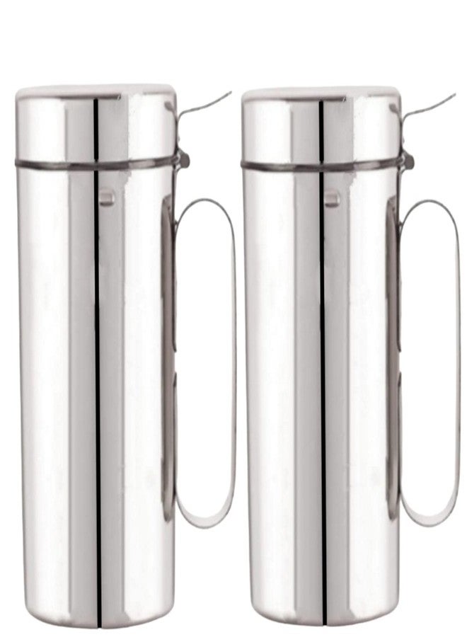 VISAXMI Oil Dispenser 1 Litre (1000 ml) Stainless Steel Kitchen Container | Air Tight Spill Proof | Oil Pourer | 2 Pcs, Silver - Image 1